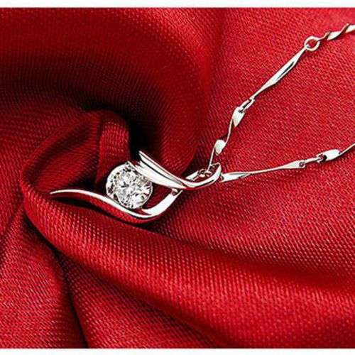 Sterling Silver pendant | Sterling Silver necklace | 925 Silver pendant w/ Cubic Zirconia stone