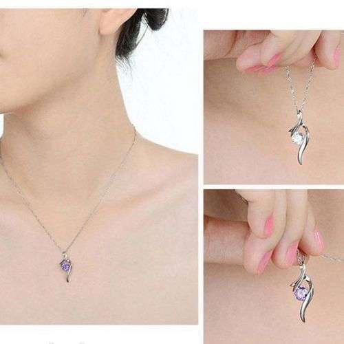 Sterling Silver pendant | Sterling Silver necklace | 925 Silver pendant w/ Cubic Zirconia stone