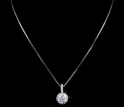 Necklaces | white gold necklace plated  w/ zircon | ladies necklace  | In stock