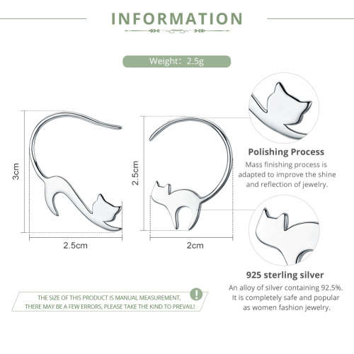 Silver earrings | 925 Silver earrings |  sterling silver cat earrings | In stock