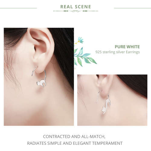 Silver earrings | 925 Silver earrings |  sterling silver cat earrings | In stock