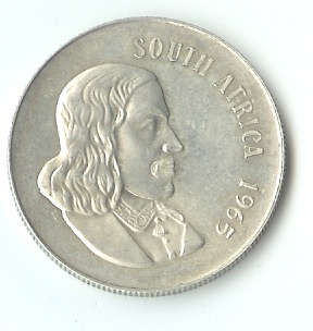 A RARE 1965 BUSINESS STRIKE ,SOUTH AFRICA, SILVER R1.
