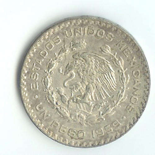 A SILVER 1959 UN PESO.