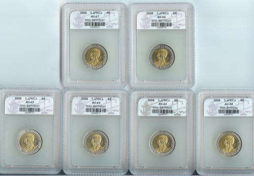 A STUNNING AND RARE 2008 MANDELA BIRTDAY SET OF 14 COINS!!!PLEASE READ.