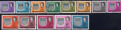 Northern Rhodesia: VFU 1963 Definitive Issue Set of 14. Cat Value:R 825
