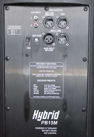 Hybrid PB15M 15" Powered 800 Watt Peak Speakers