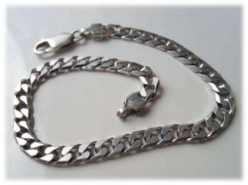 SOLID SILVER CURB BRACELET - FULLY HALLMARK 925 AND ITALY