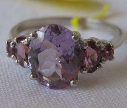 ROSE THE FRANCE 2CT RHODOLITE - PLATINUM ON 925 SILVER
