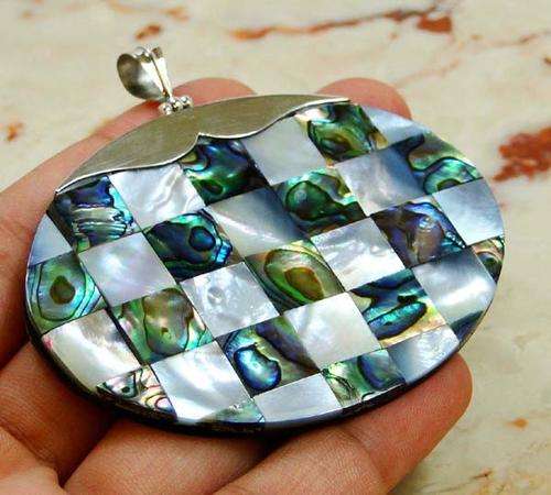 ABALONE SHELL & 925 SILVER PENDANT
