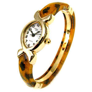 Gold Leopard Bangle Watch