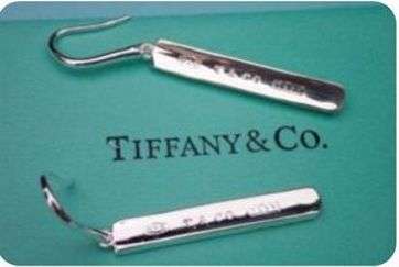 GENUINE SILVER TIFFANY STICK EARRINGS