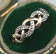 DAZZLING DIAMOND KNOT DRESS RING 9CT GOLD