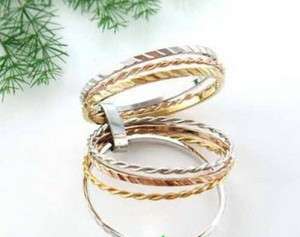 18K gold GP Swarovski Crystal seven circle rings