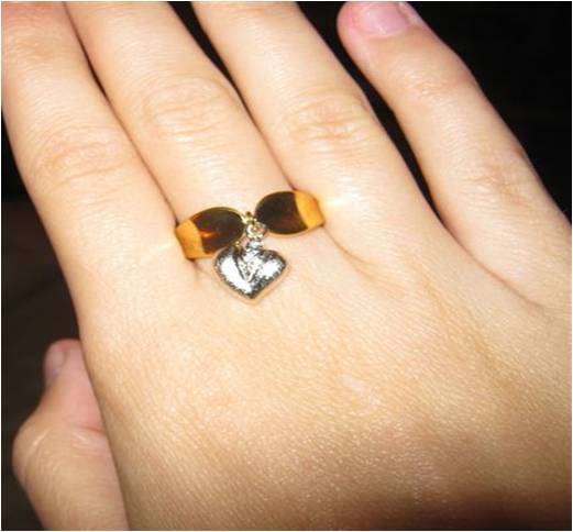 LADY'S LILY SAPPHIRE CZ 10K GP YELLOW GOLD SIZE 9