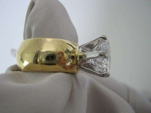 GOLD ELECTROPLATED WITH BIG CZ DIAMOND (9.7MM) AND BAND WIDTH 8.2MM