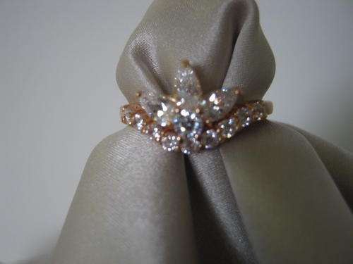 SIZE 8 - 10KT GOLD FILLED LILY SAPPHIRE CZ