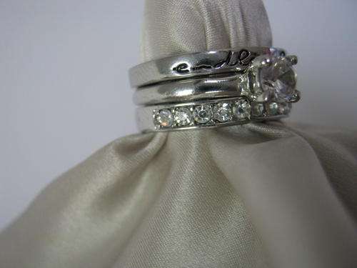 3 SILVER TONE RINGS - SIZE US O, UK7.25