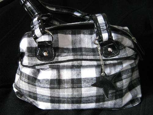 Claire's BNWT Black and White Check Handbag