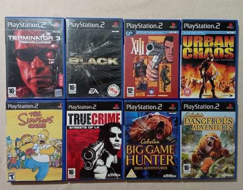 PS2  8 x Games Clearance! The Simpsons, Terminator 3, Black, True Crime, XIII etc