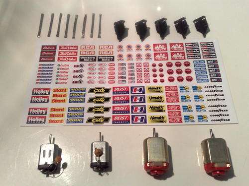 Scalextric spares , decals and motors.