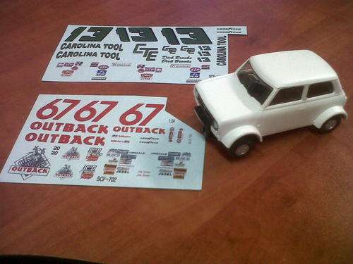 SCALEXTRIC MINI 1275 GT WITH DECALS  -     1/32 SCALE SLOT CAR