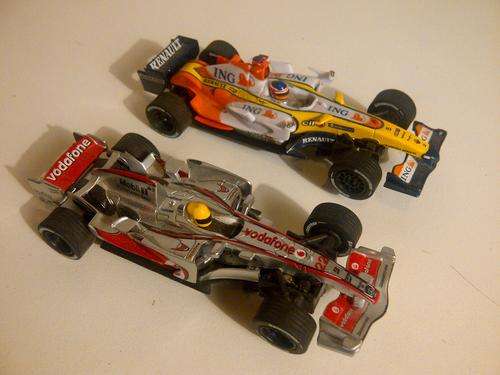 2 x Carrera F1 slot cars - 1/43 SCALE