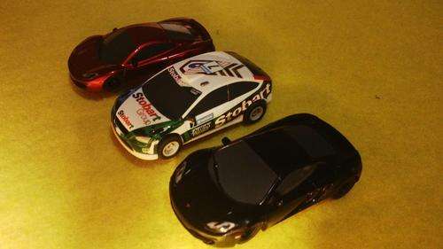 3 x VERY SMALL HORNBY SCALEXTRIC SLOT CARS