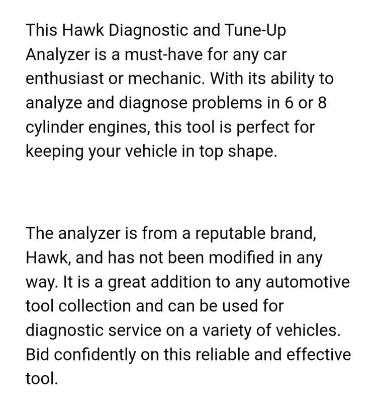 HAWK TUNE-UP ANALYZER