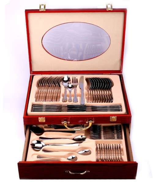 72 Pieces Cutlery Set for 12 People 18/0 Stainless Steel Forks Knifes Spoons Ladle