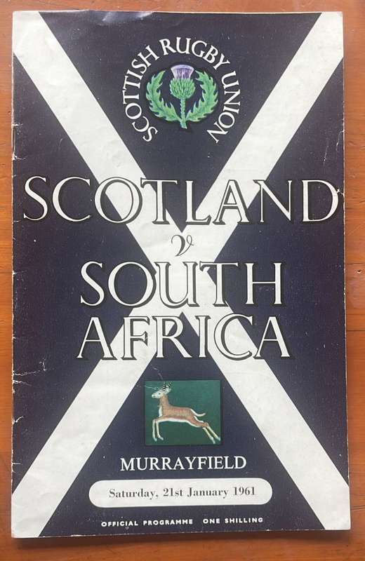RUGBY 1961 : SCOTLAND vs SOUTH AFRICA 21 JAN 1961