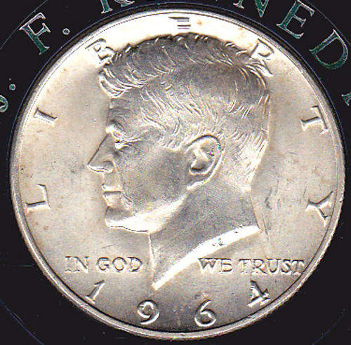 SILVER PROOF - LUSTROUS ENCAPSULATED 1964 KENNEDY HALF DOLLAR