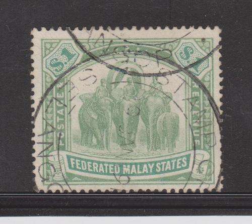 FEDERATED MALAY STATES - $1 - SELANGOR CANCEL