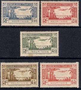 1940 == FRENCH WEST AFRICA / MAURITANIA = AIR = COMPLETE SET MLH