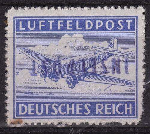 GERMANY FELDPOST = 1944 - OCCUPATION OF RHODES GREECE ISLANDS = HORIZ. INVERTED OVERPRINT BLACK