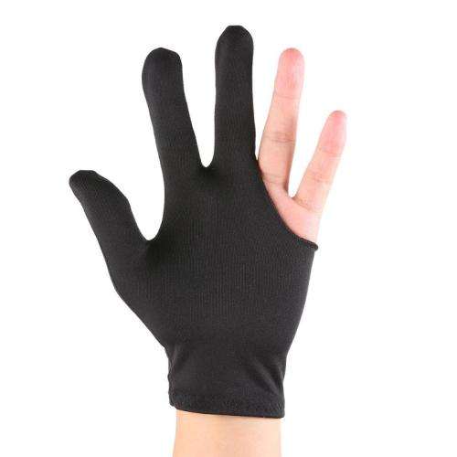 Snooker Billiard Cue Glove Pool Left Hand Open Three Finger Color: Black, Blue, Red,Brown