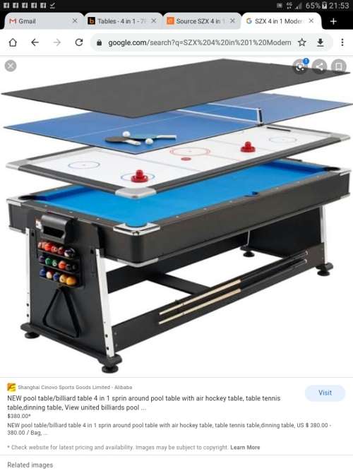 Brand new 4 in 1 - 7Ft Pool Table + Air Hockey + Tennis Table Tennis + Dinner table
