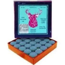 BLUE DIAMOND TIPS ELKMASTER GLUE ON POOL CUE TIPS - 9MM Per Box