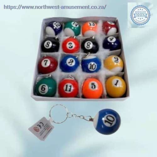 Pool Ball`s 16 Pcs Lot Good Luck Charm Keychain Key ring