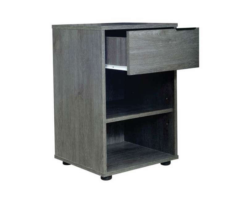 Jake Bedside Table Pedestal Charcoal