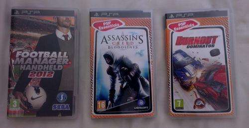 3 PSP Game Combo | Football Manager 2012 - Assassin's Creed Bloodline - Burnout Dominator