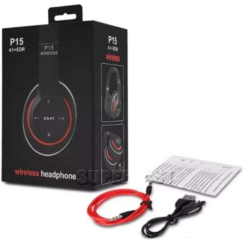 Bluetooth Headphones, Wireless Headset Hi-Fi Stereo, Foldable, inbuilt Mic for Smartphones (BLACK)