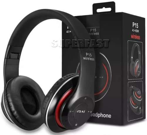 Bluetooth Headphones, Wireless Headset Hi-Fi Stereo, Foldable, inbuilt Mic for Smartphones (BLACK)