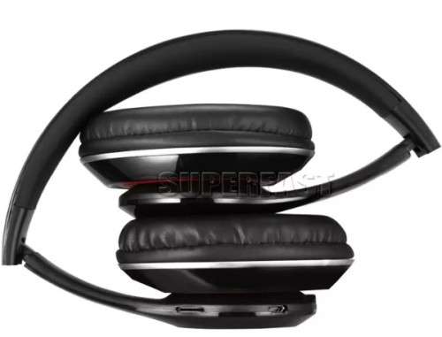 Bluetooth Headphones, Wireless Headset Hi-Fi Stereo, Foldable, inbuilt Mic for Smartphones (BLACK)