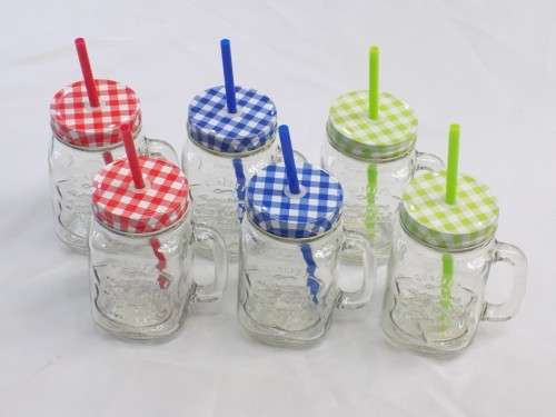 mason jars with straw