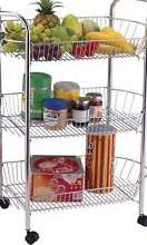 Brand New 3 Tier Vegetable Fruit Storage Kitchen Trolley Rack