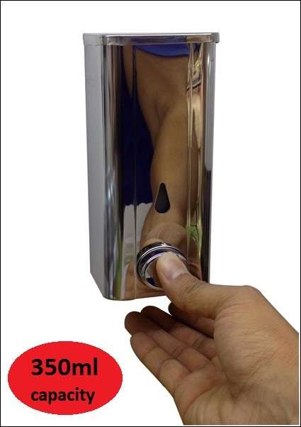 Soap Dispenser steel crome finish with plastic inner 350ml