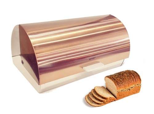 Bread Bin Roll Top Copper