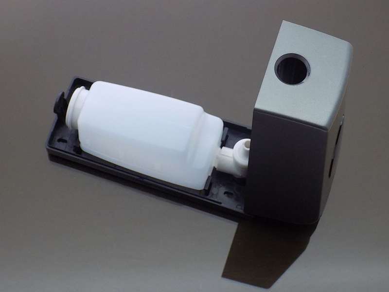 Elegant 300ml Soap Dispenser Plastic Square - Grey