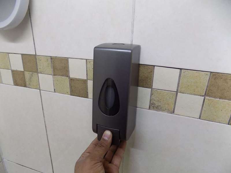 Elegant 300ml Soap Dispenser Plastic Square - Grey