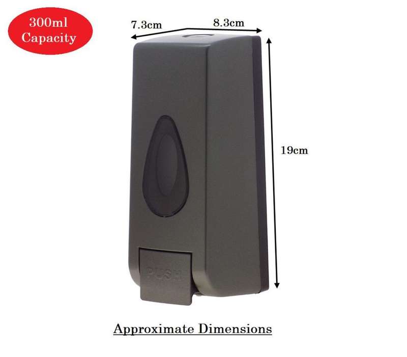 Elegant 300ml Soap Dispenser Plastic Square - Grey